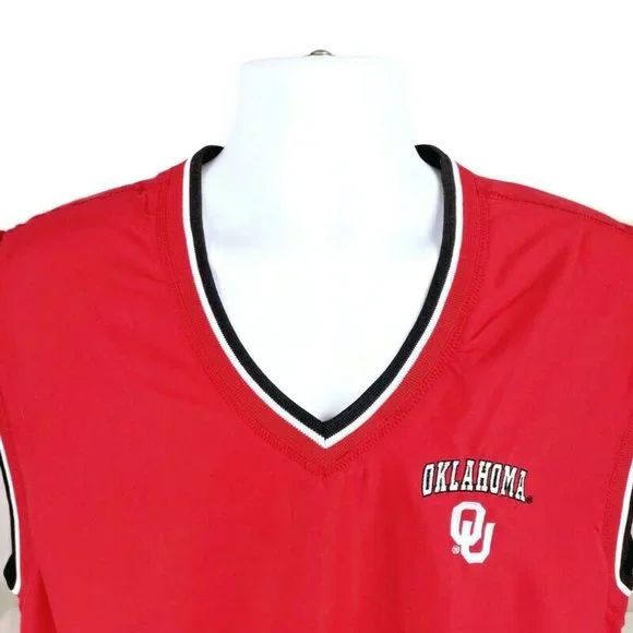 Colosseum Athletics Oklahoma Sooners OU Red Pullover Golf Wind Vest Mens L